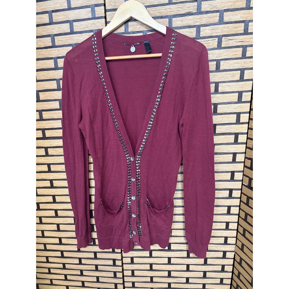BKE Burgundy Studded Caridgan Size Small‎